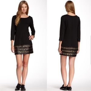 Ella Moss Ponte Sequin Hem Shift Dress